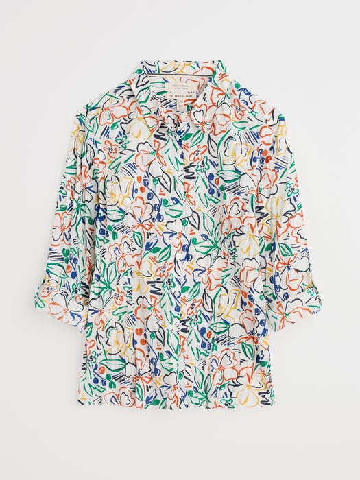 Seasalt Larissa Shirt Organic Cotton Painters Garden Chalk