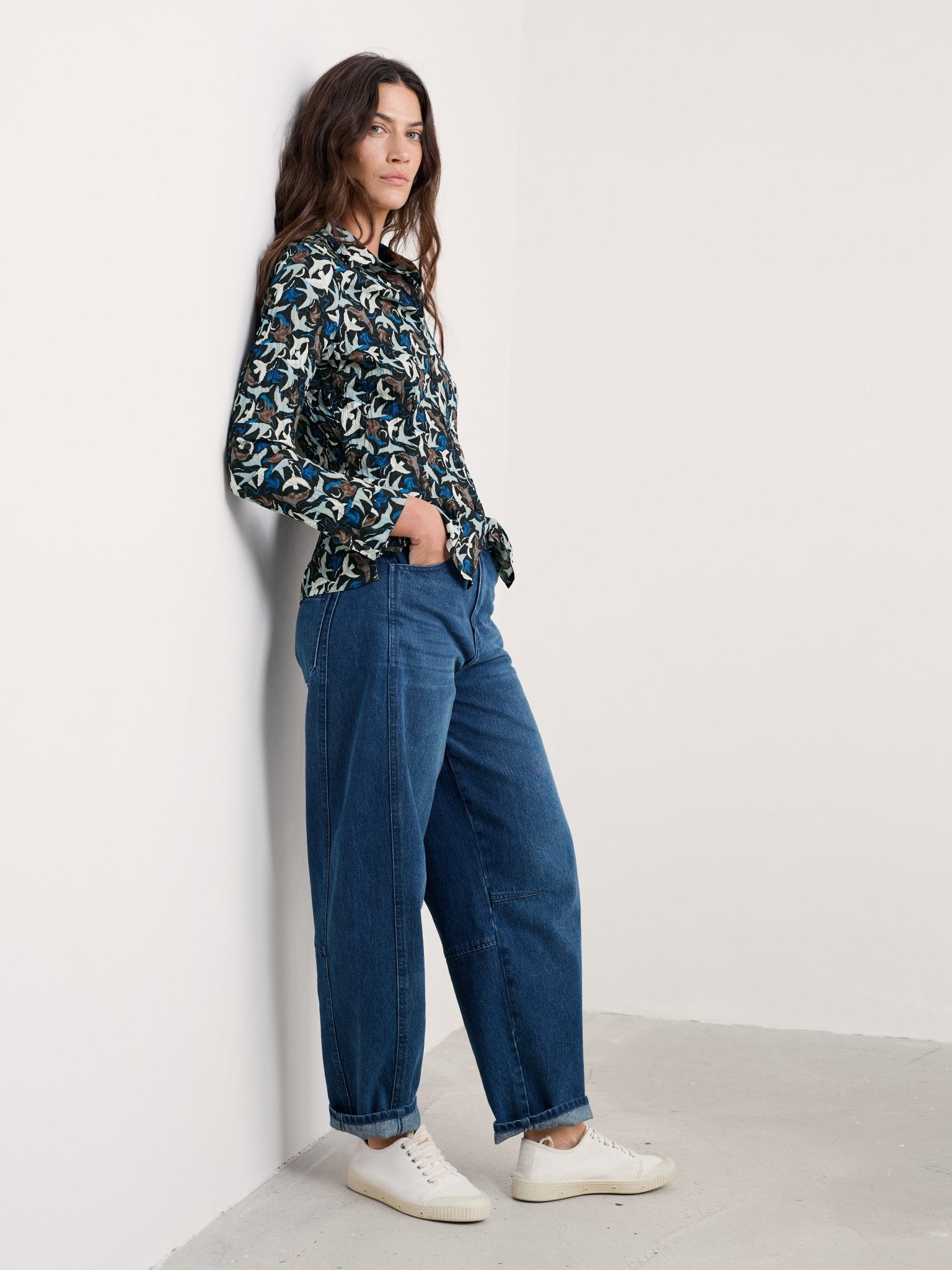picture of Seasalt Larissa Shirt - Swooping Birds Onyx - Number Two - womens - fashion - clothing - Seasalt 3