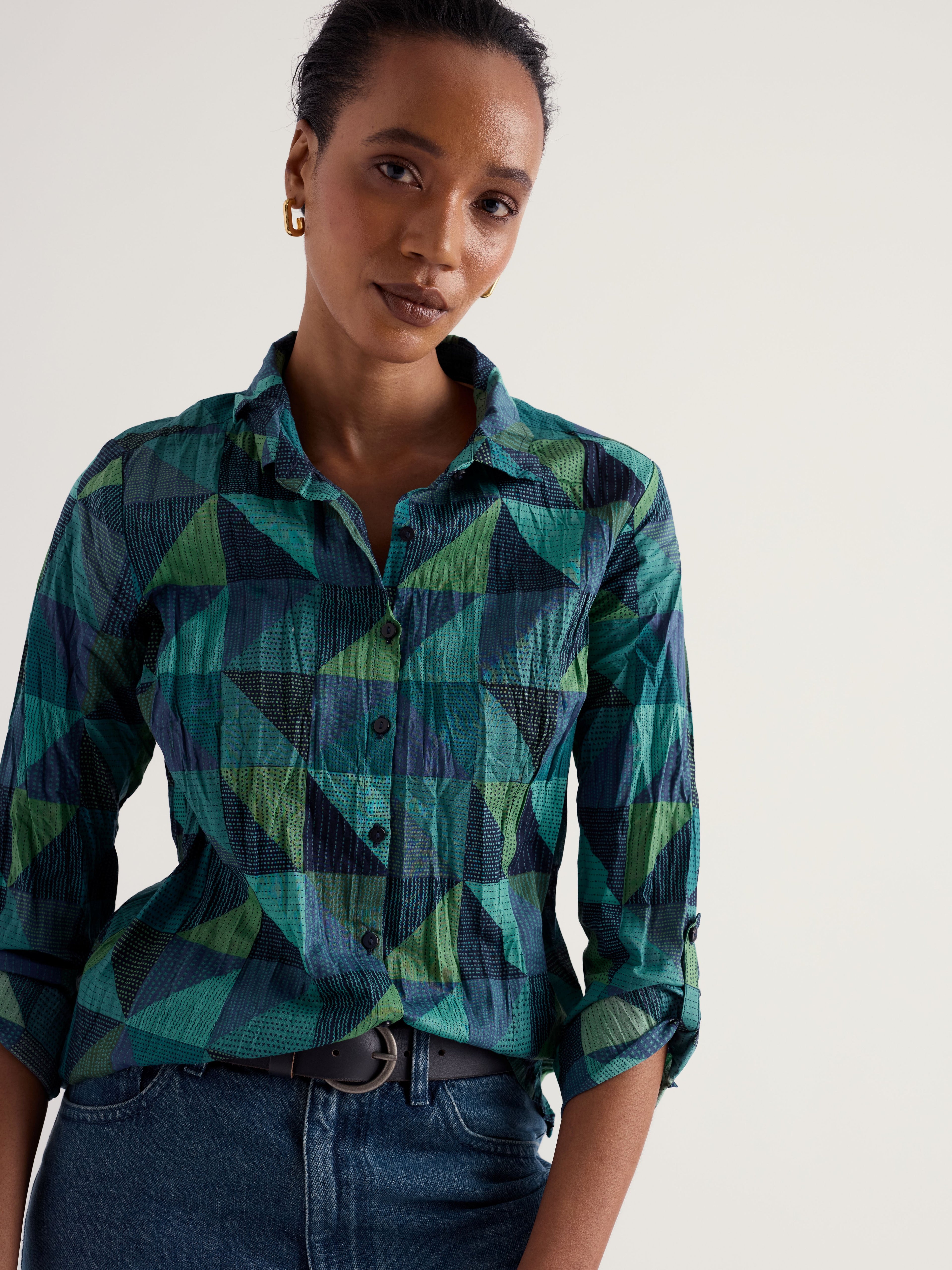 Seasalt Larissa Shirt - Blanket Geo Estuary