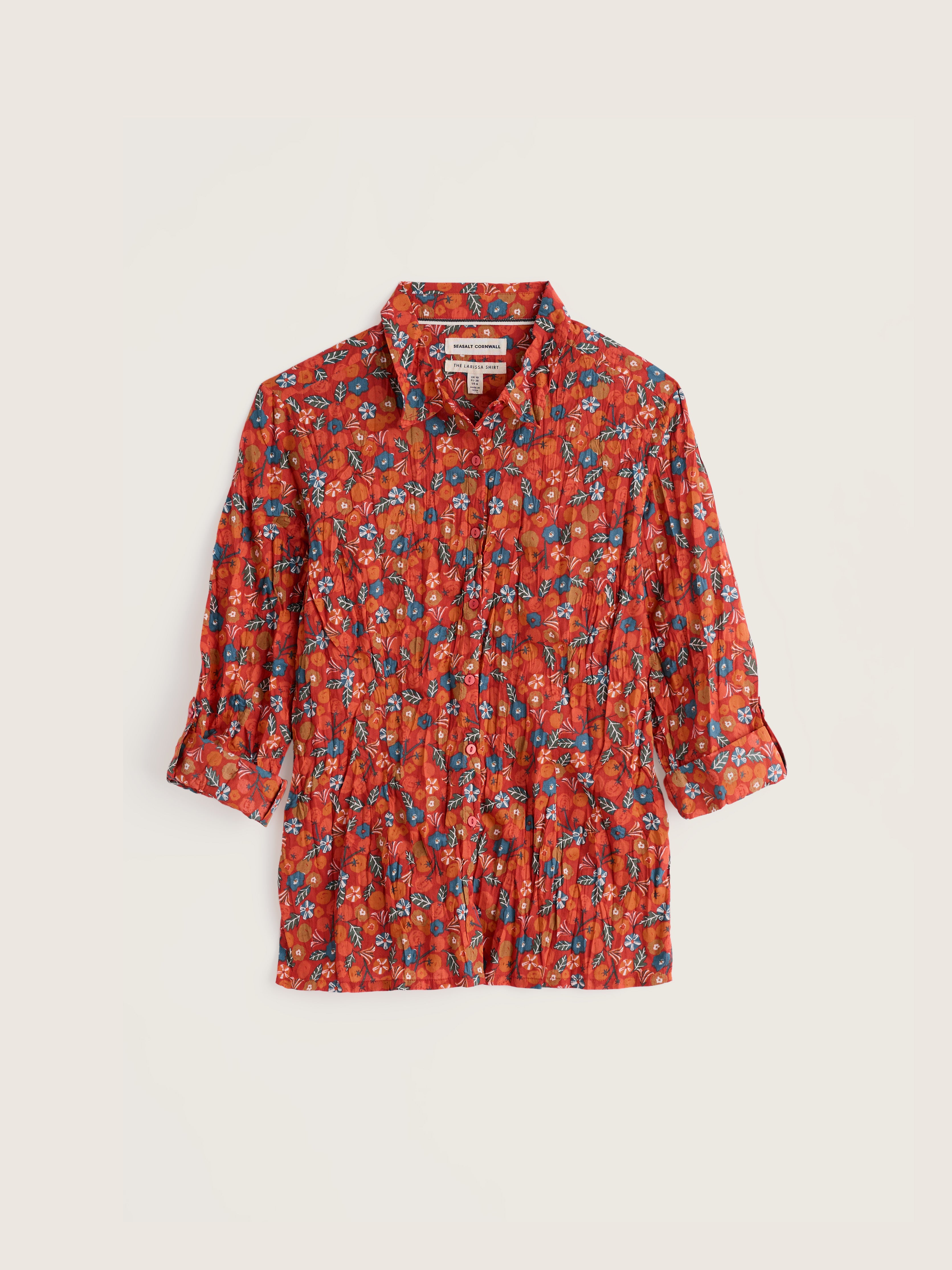Seasalt Larissa Shirt - Tomato Blooms Cinnamon