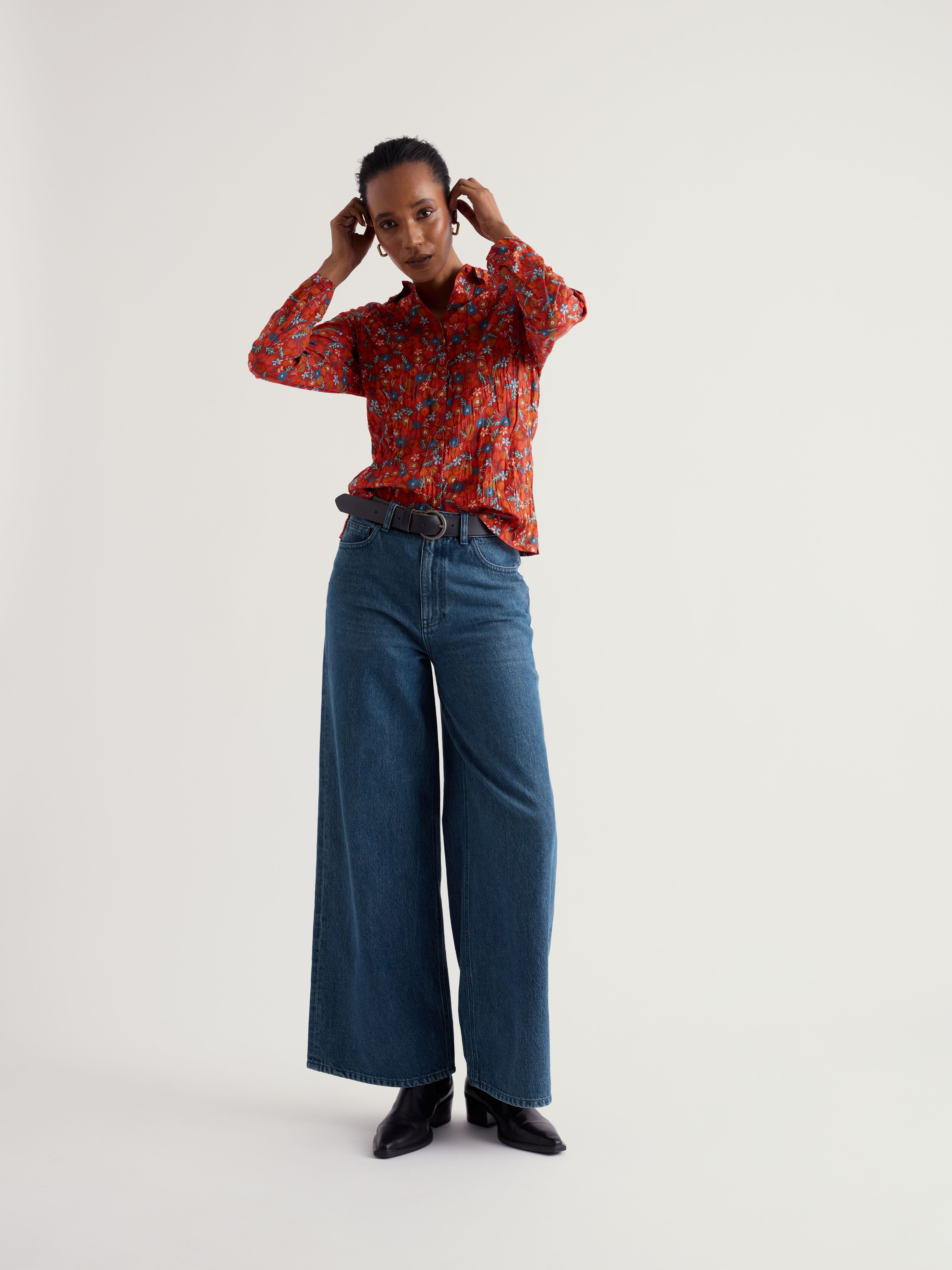 Seasalt Larissa Shirt - Tomato Blooms Cinnamon