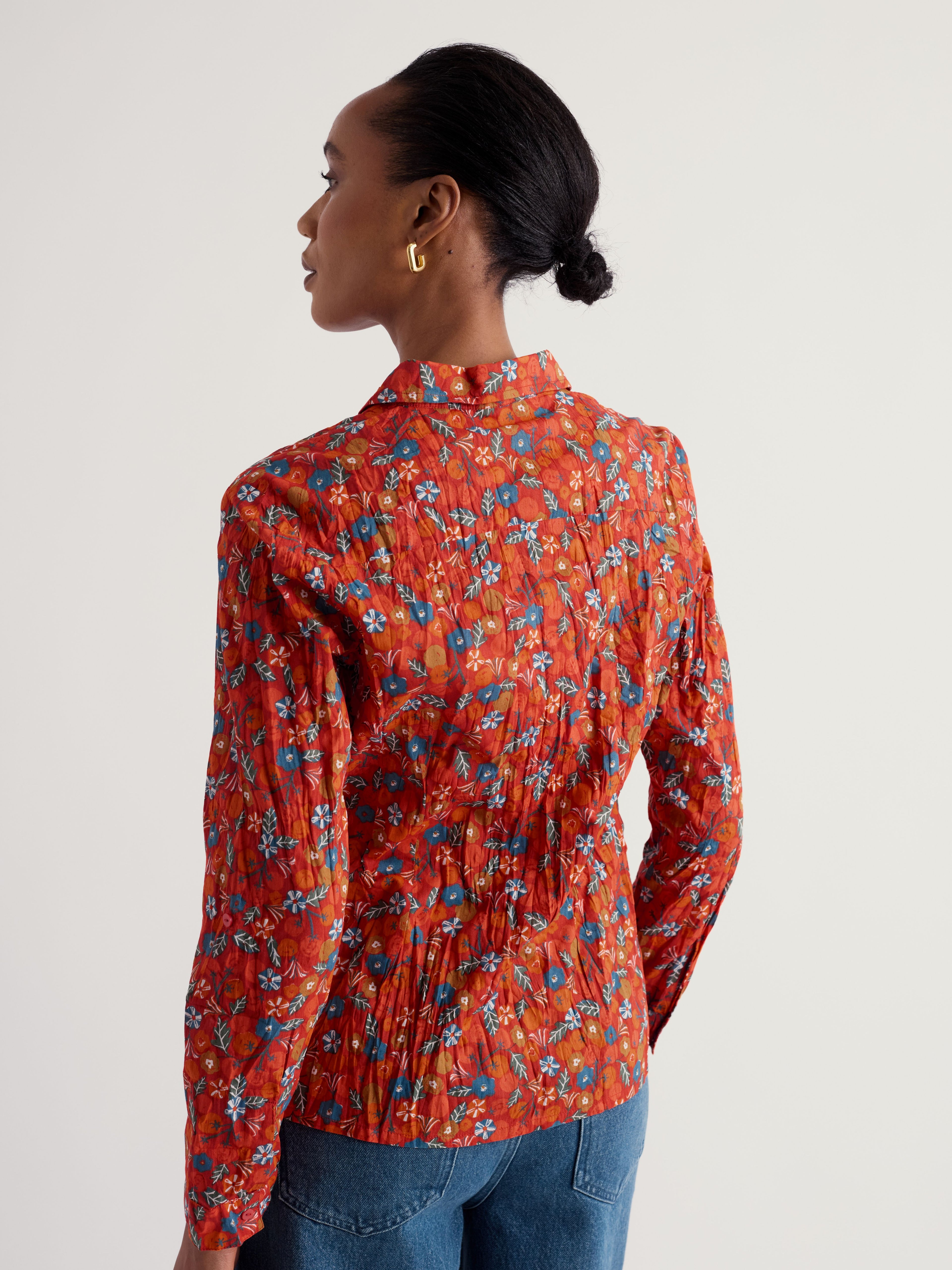 Seasalt Larissa Shirt - Tomato Blooms Cinnamon
