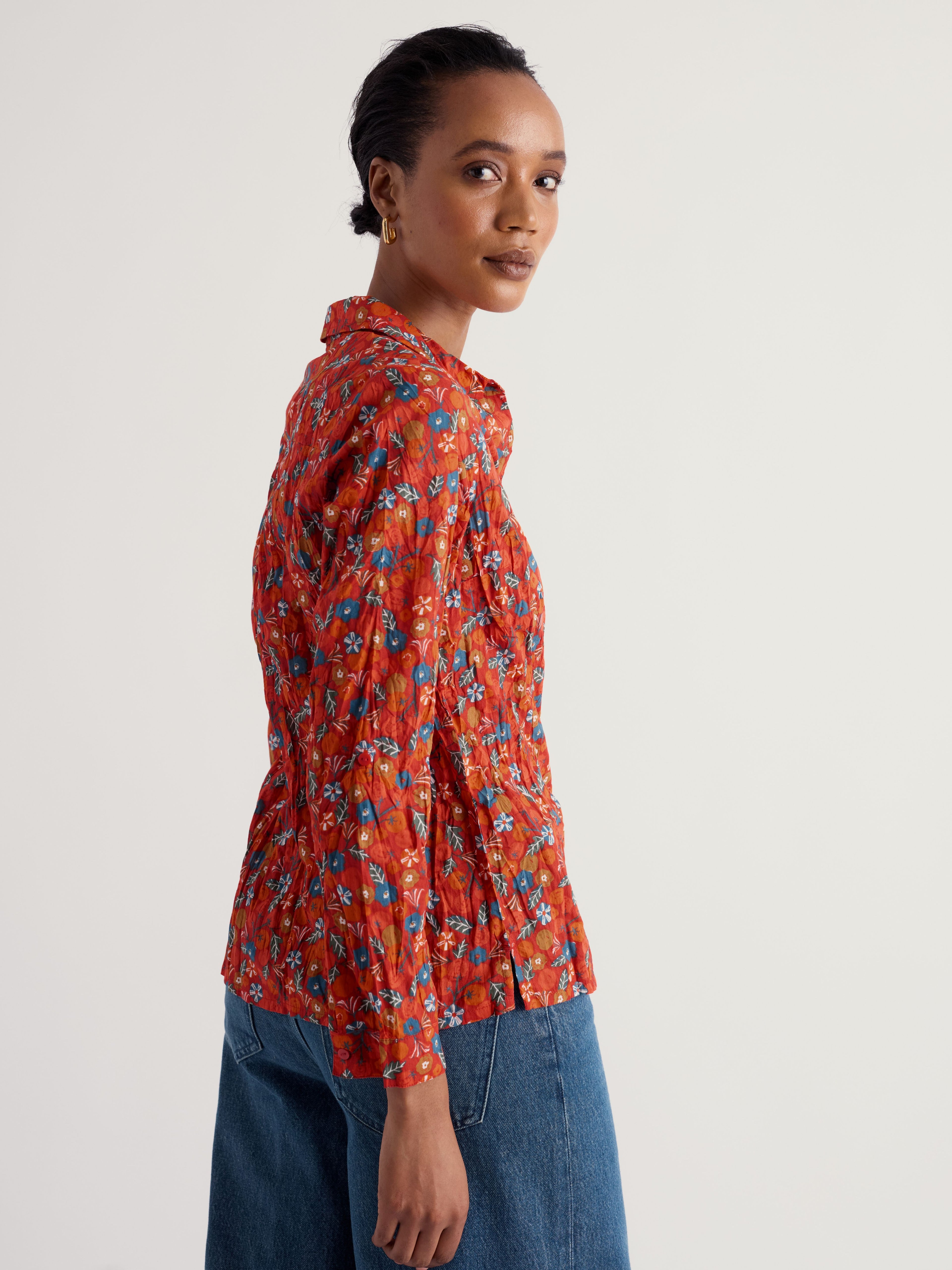 Seasalt Larissa Shirt - Tomato Blooms Cinnamon