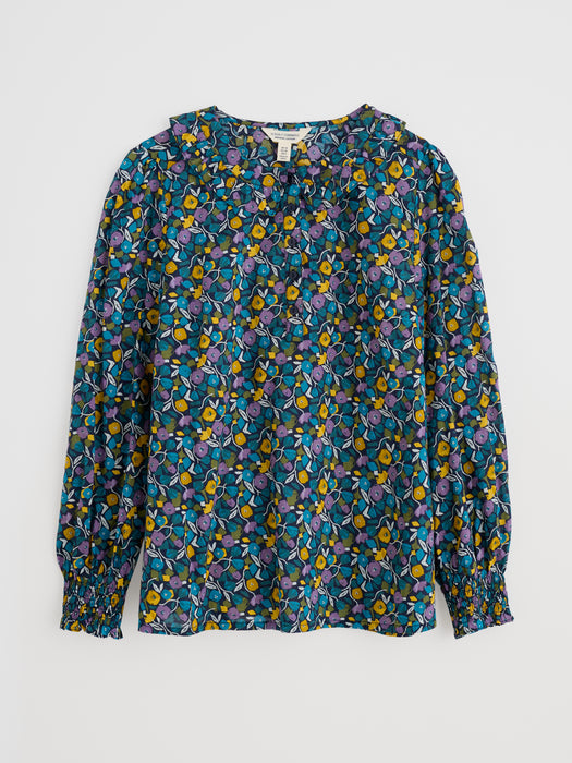 Seasalt Last Leaf Printed Top Organic Cotton Zennor Blooms Maritime