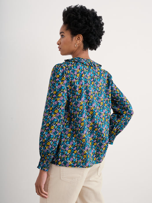 Seasalt Last Leaf Printed Top Organic Cotton Zennor Blooms Maritime