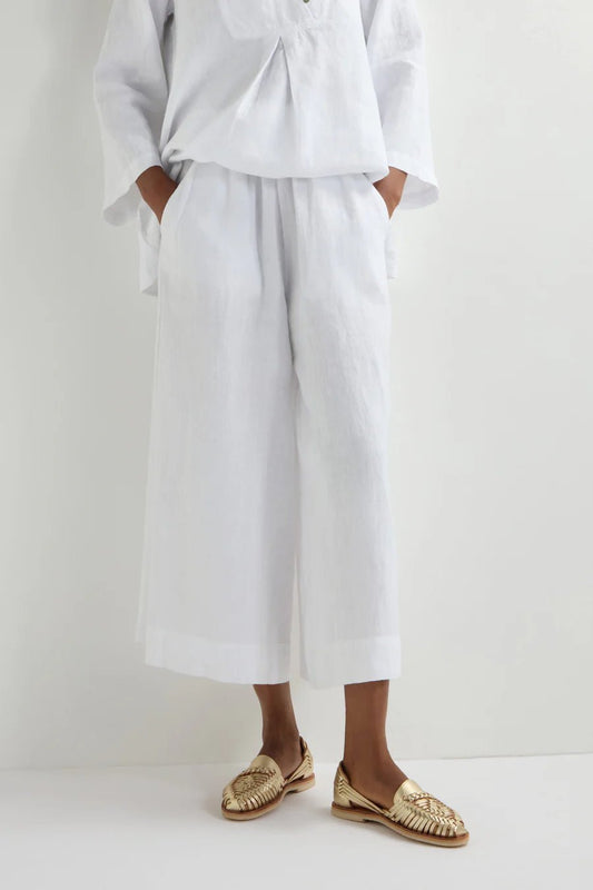 Sahara Linen Wide Trouser White