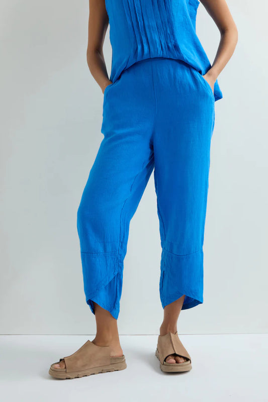 Sahara Linen Tulip Hem Bubble Trouser Sapphire