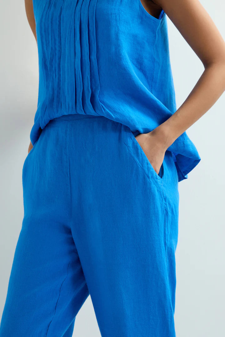 Sahara Linen Tulip Hem Bubble Trouser Sapphire