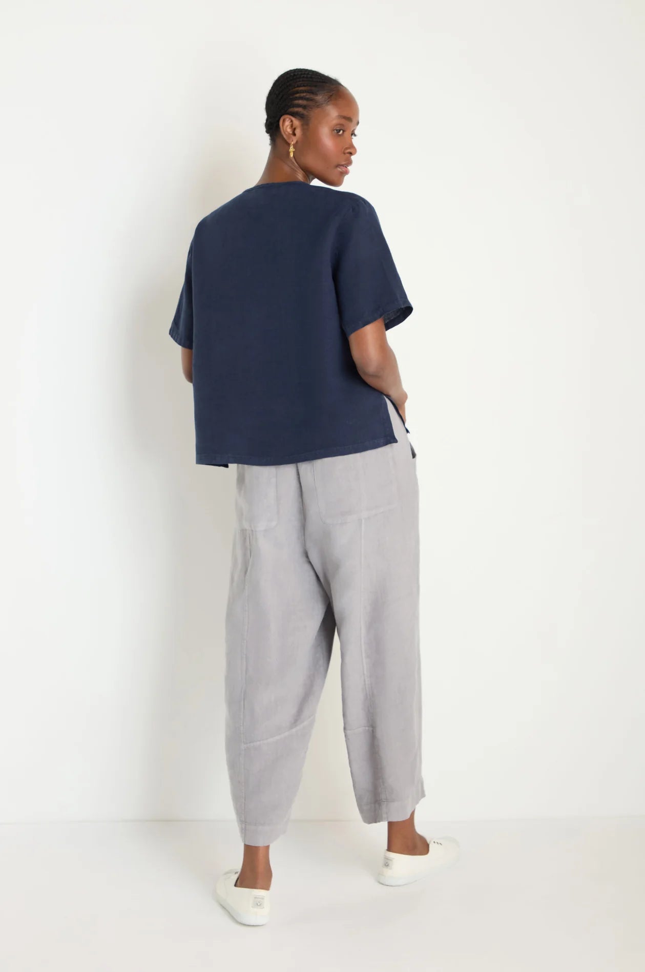 picture of Sahara Linen Pleat Short Sleeve Shirt - Night - Number Two - womens - fashion - clothing - Sahara 5
