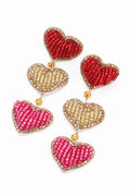 picture of My Doris Beaded Earring - Triple Heart - Number Two - womens - fashion - accessories - My Doris 1