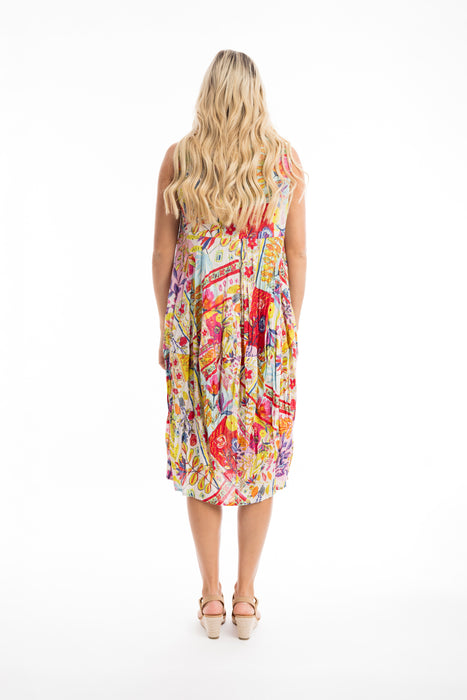 Orientique Maitra Sleeveless Bubble Dress Multi Print