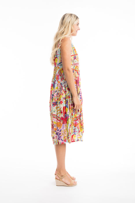 Orientique Maitra Sleeveless Bubble Dress Multi Print