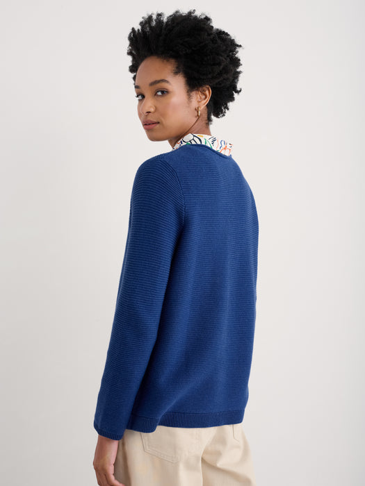 Seasalt Makers Cotton Jumper Washed Marine