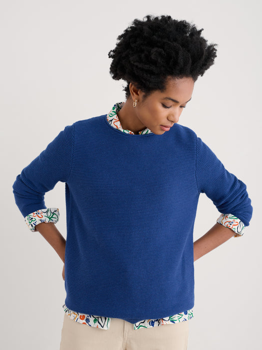 Seasalt Makers Cotton Jumper Washed Marine