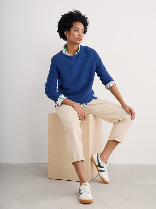 Seasalt Makers Cotton Jumper Washed Marine