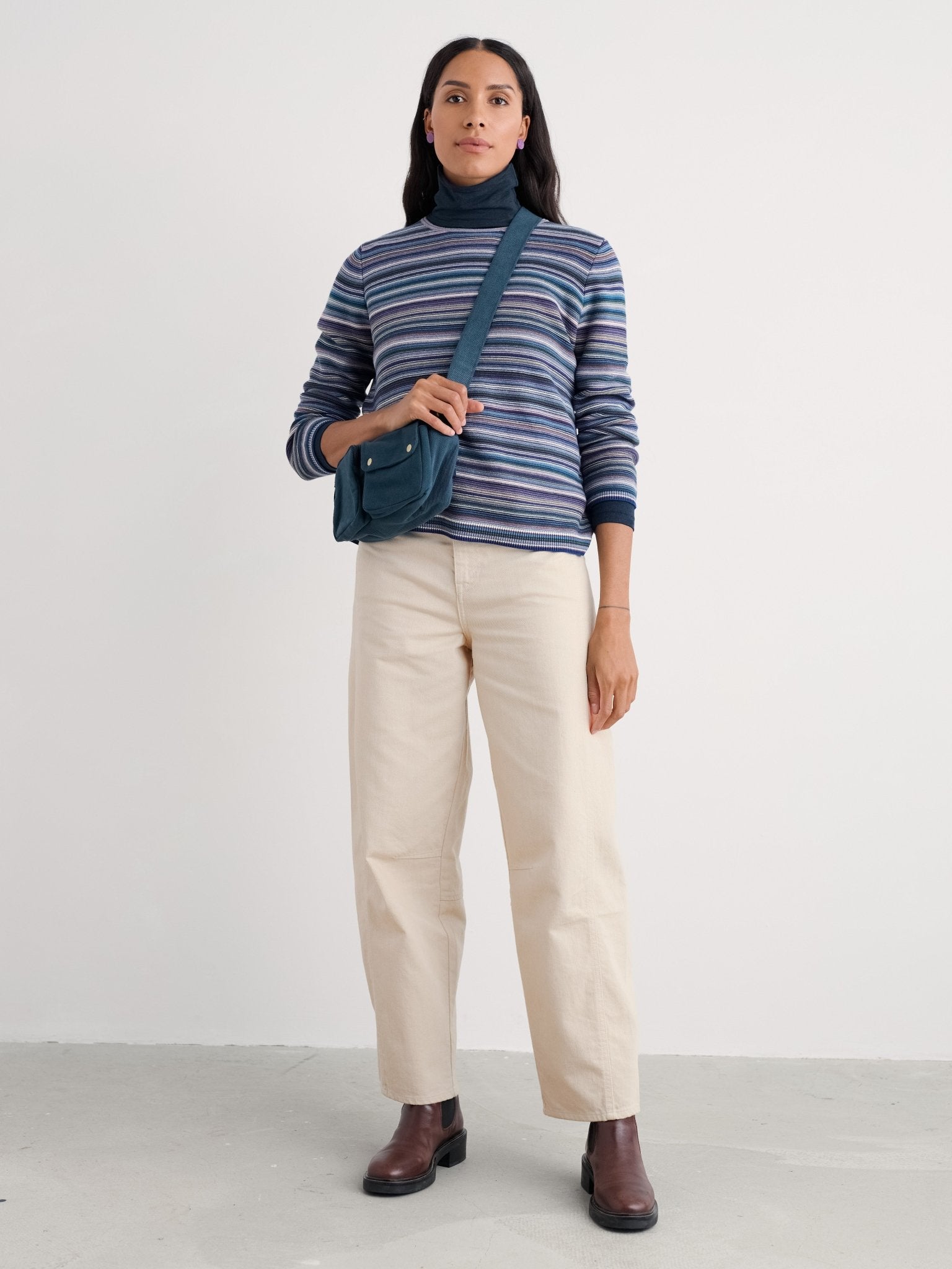 picture of Seasalt Makers Jumper - Ripple Marks Grape Thistle Mix - Number Two - womens - fashion - clothing - Seasalt 2