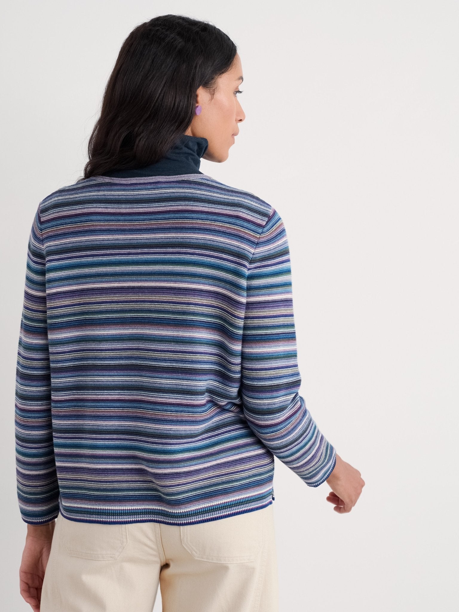 picture of Seasalt Makers Jumper - Ripple Marks Grape Thistle Mix - Number Two - womens - fashion - clothing - Seasalt 3