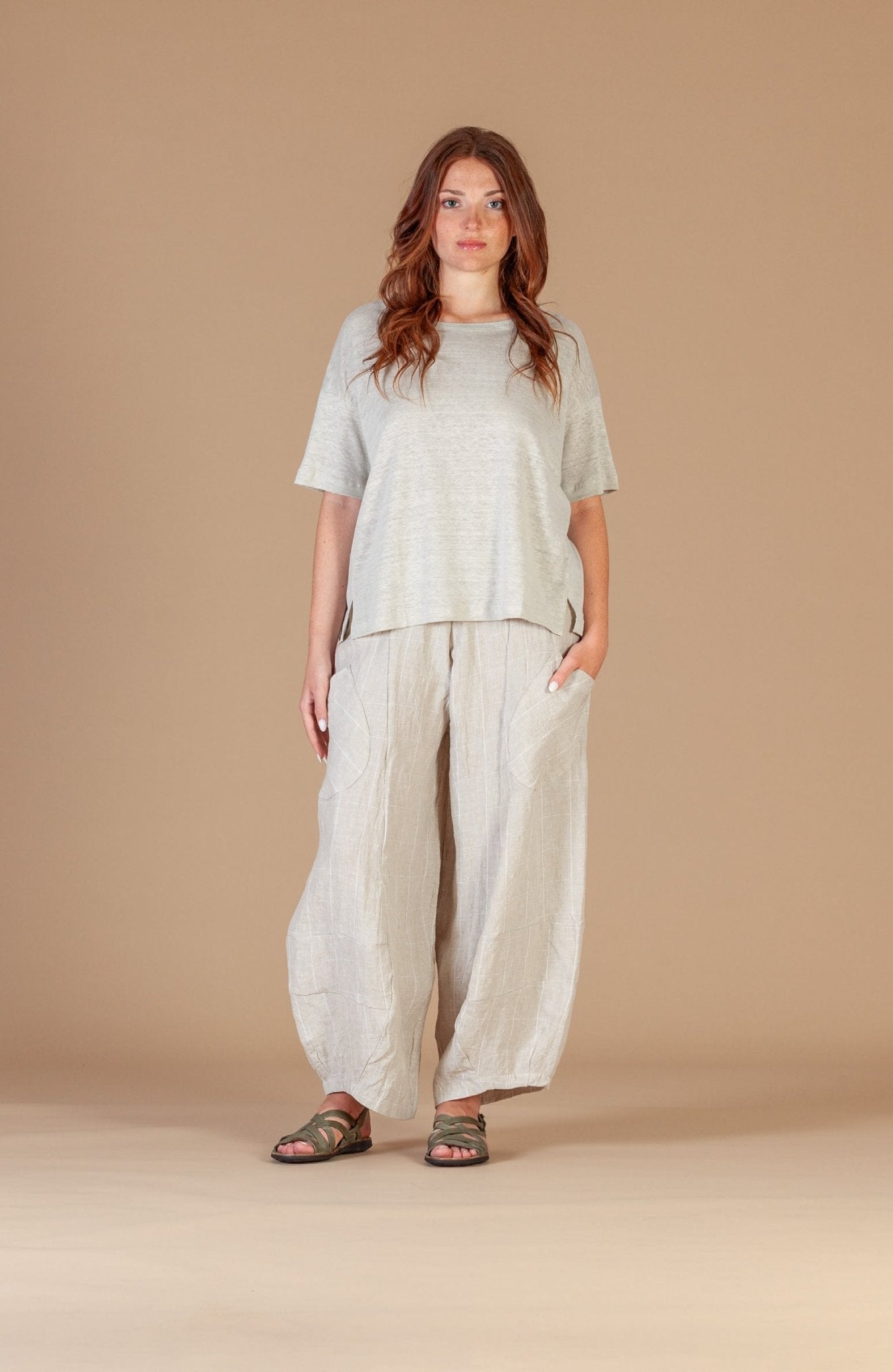 picture of Mama B Pace AE Pants - Beige Check - Number Two - womens - fashion - clothing - Mama B 1
