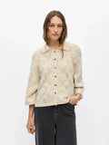 Object Kaisa 3/4 Sleeve Knit Cardigan - Birch Melange