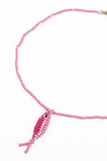 picture of My Doris Necklace - Beaded Fish Pink - Number Two - womens - fashion - accessories - My Doris 1