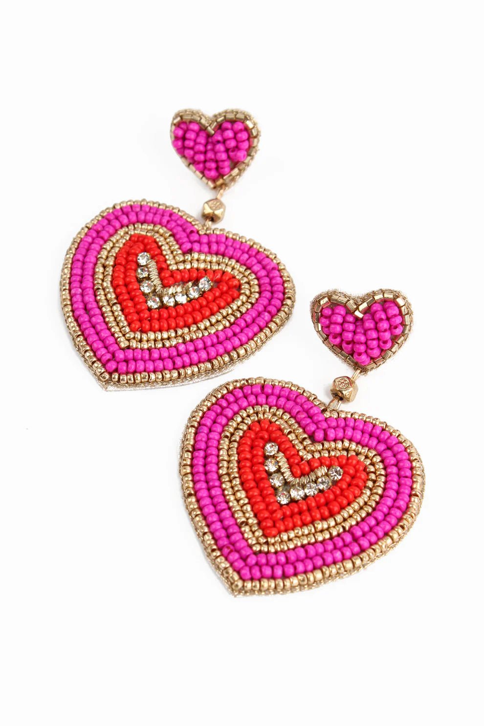 picture of My Doris Beaded Earrings - Ripple Heart Pink - Number Two - womens - fashion - accessories - My Doris 1