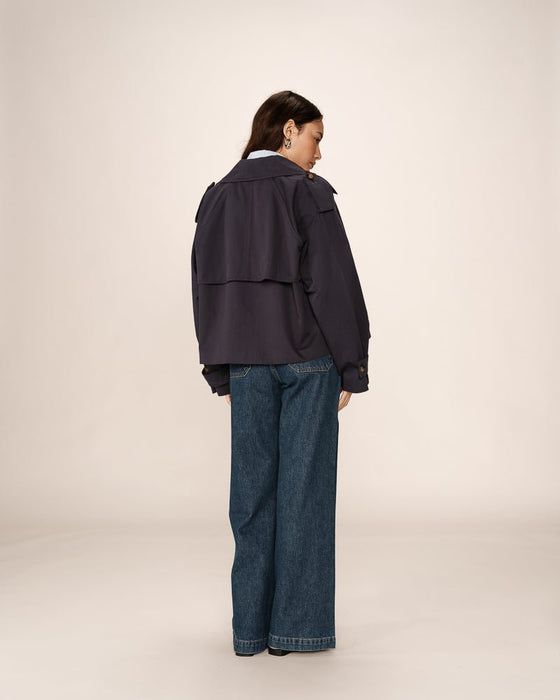 Grace & Mila Printemps Short Trench Coat Marine