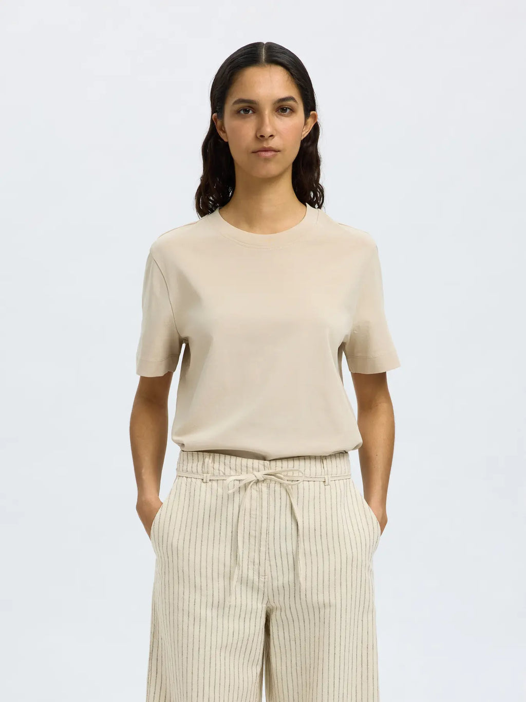 picture of Selected Femme Essential SS Boxy Tee - Oatmeal - Number Two - womens - fashion - clothing - Selected Femme 1