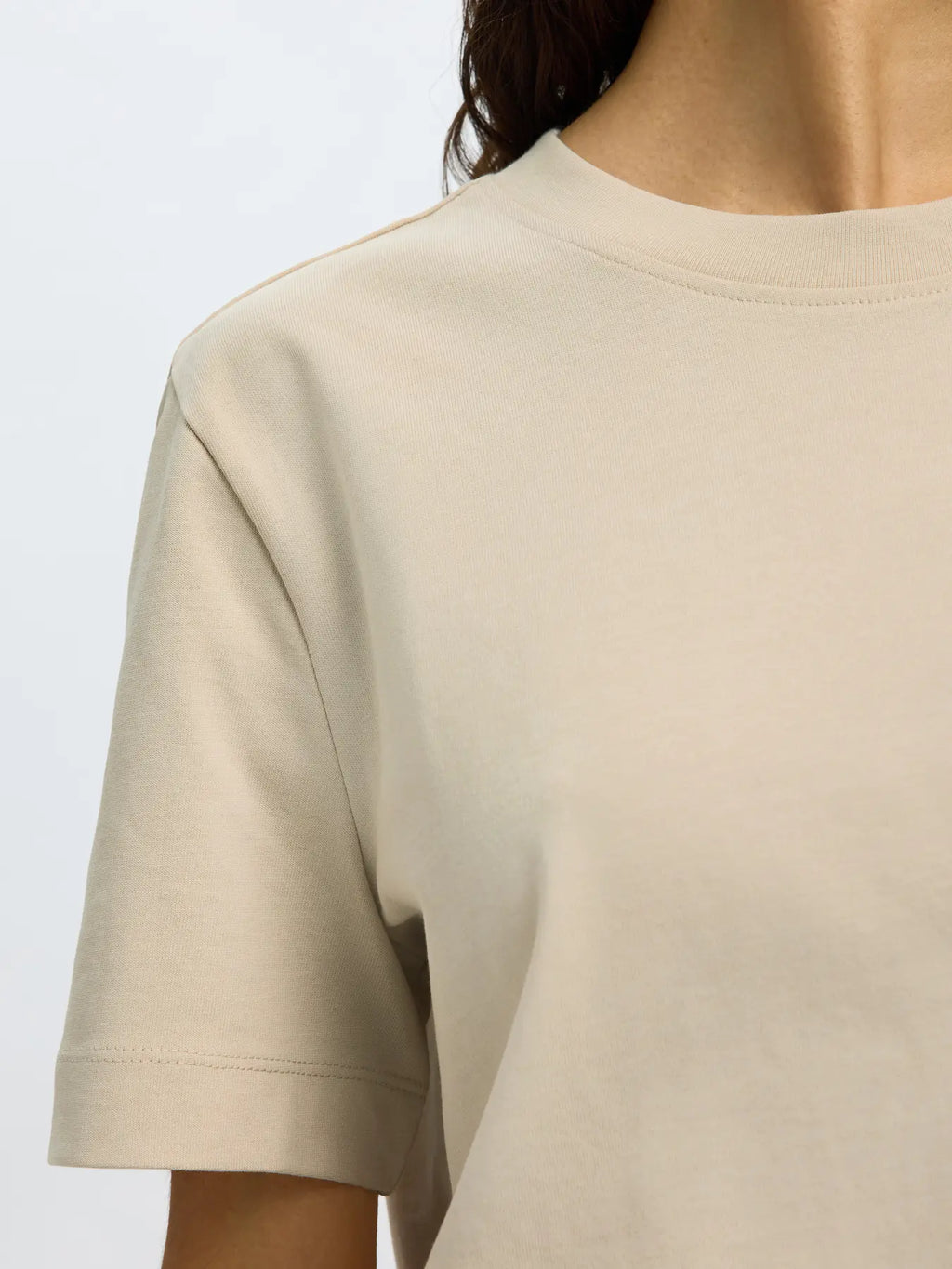 picture of Selected Femme Essential SS Boxy Tee - Oatmeal - Number Two - womens - fashion - clothing - Selected Femme 2