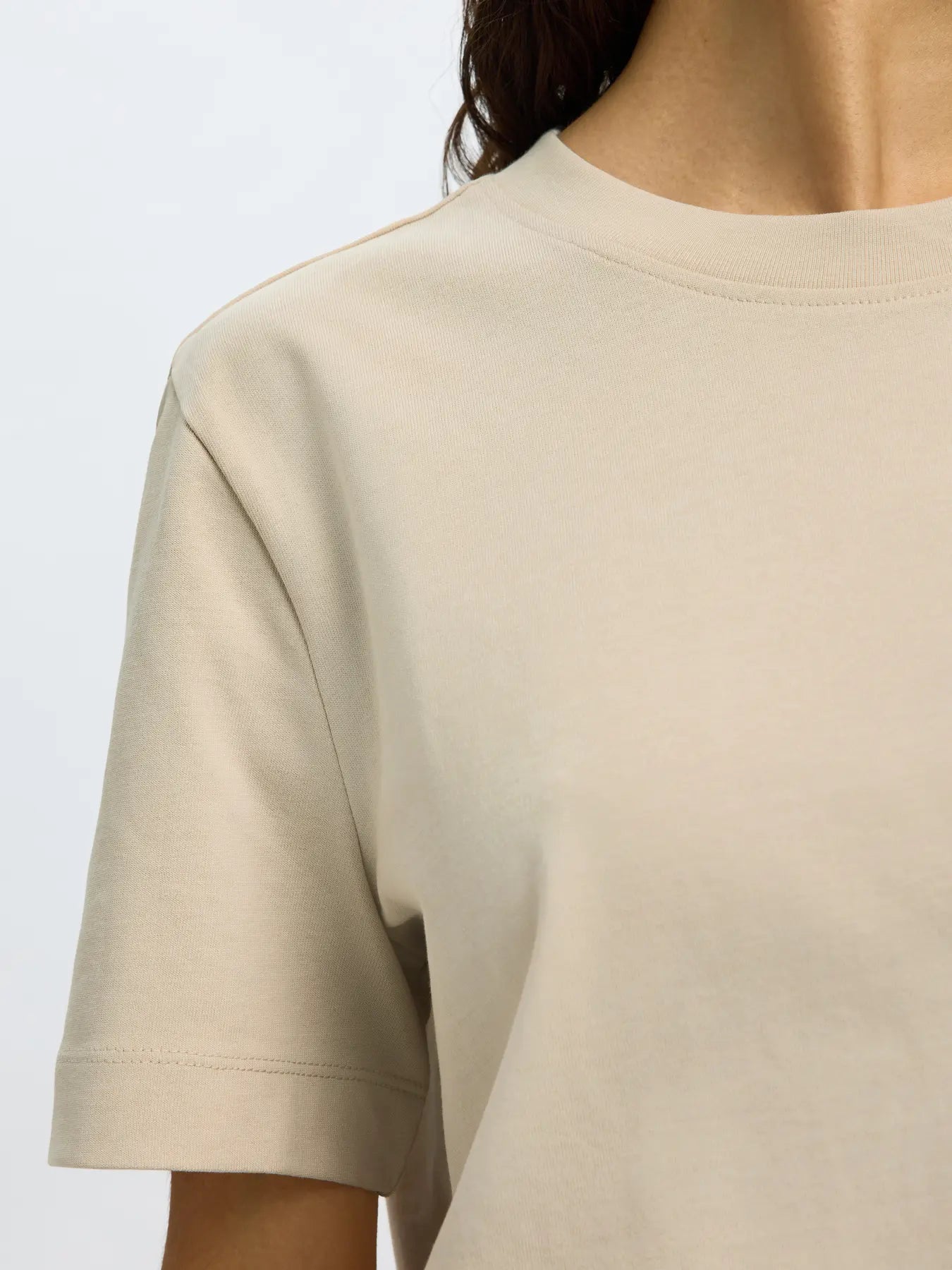 picture of Selected Femme Essential SS Boxy Tee - Oatmeal - Number Two - womens - fashion - clothing - Selected Femme 2