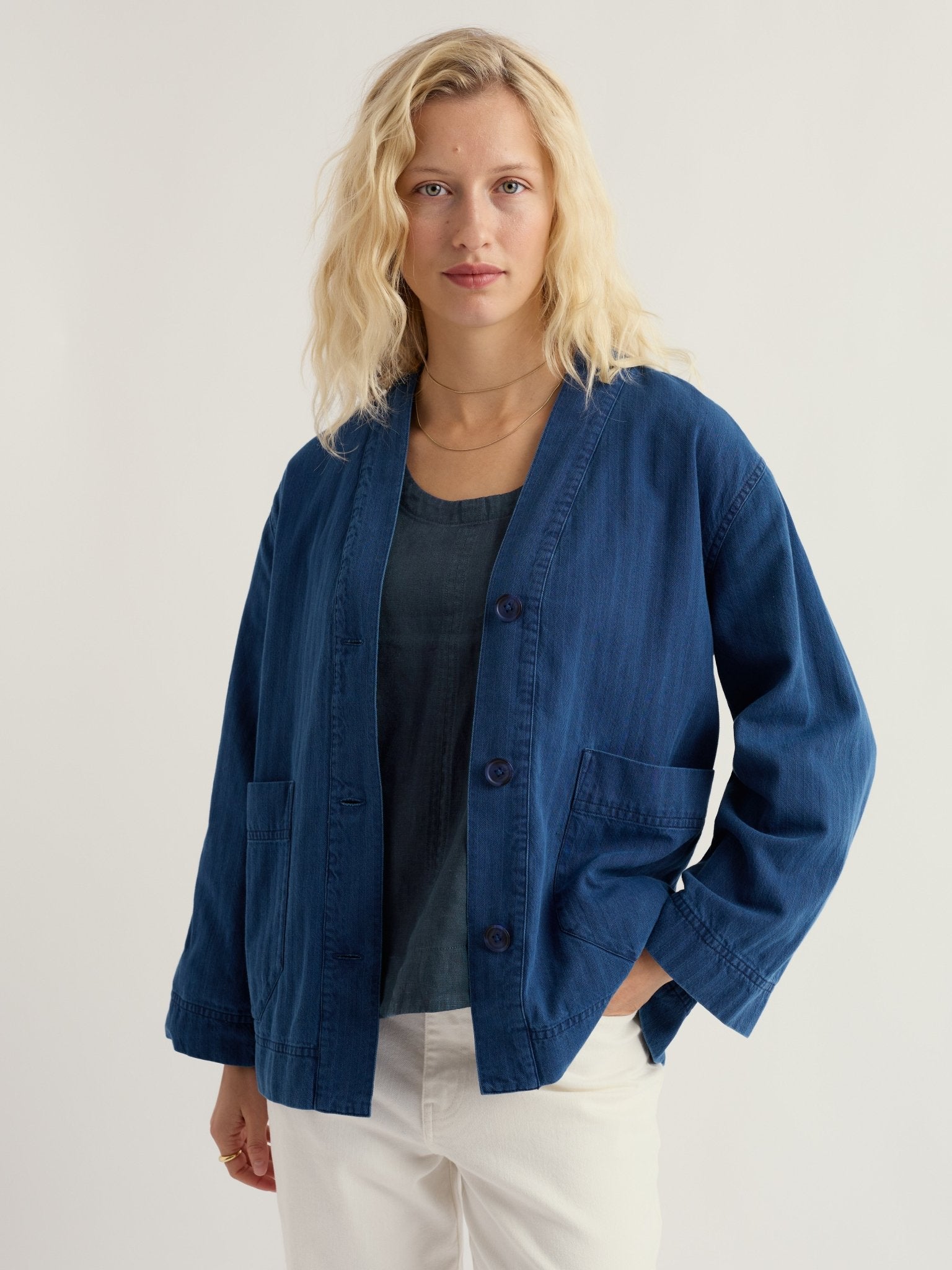 picture of Seasalt Penwerris Jacket - Mid Indigo - Number Two - womens - fashion - clothing - Seasalt 1