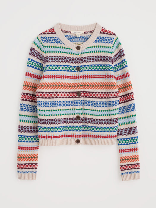 Seasalt Percella Cove Fair Isle Cardigan Abstraction Multi