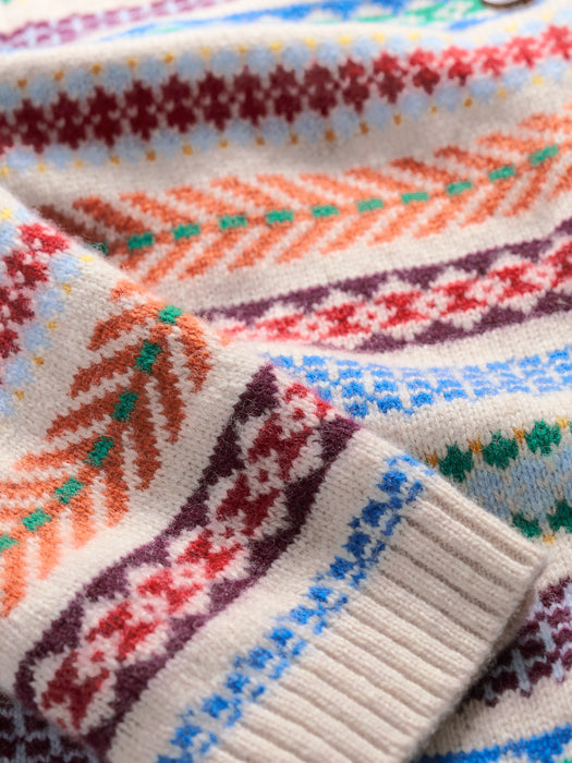 Seasalt Percella Cove Fair Isle Cardigan Abstraction Multi