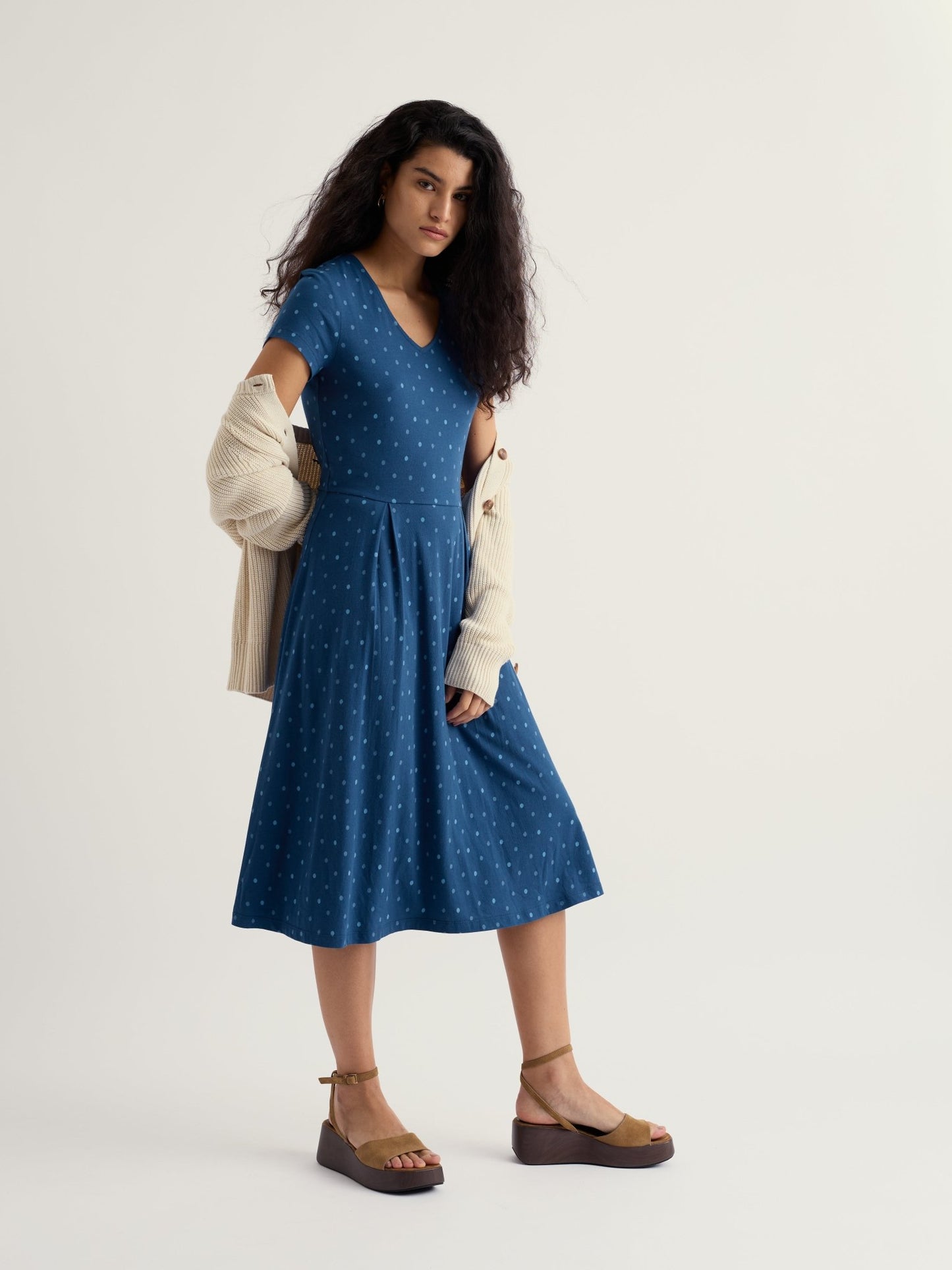 picture of Seasalt Pier View Dress - Little Sponge Spot Dark Voyage - Number Two - womens - fashion - clothing - Seasalt 1