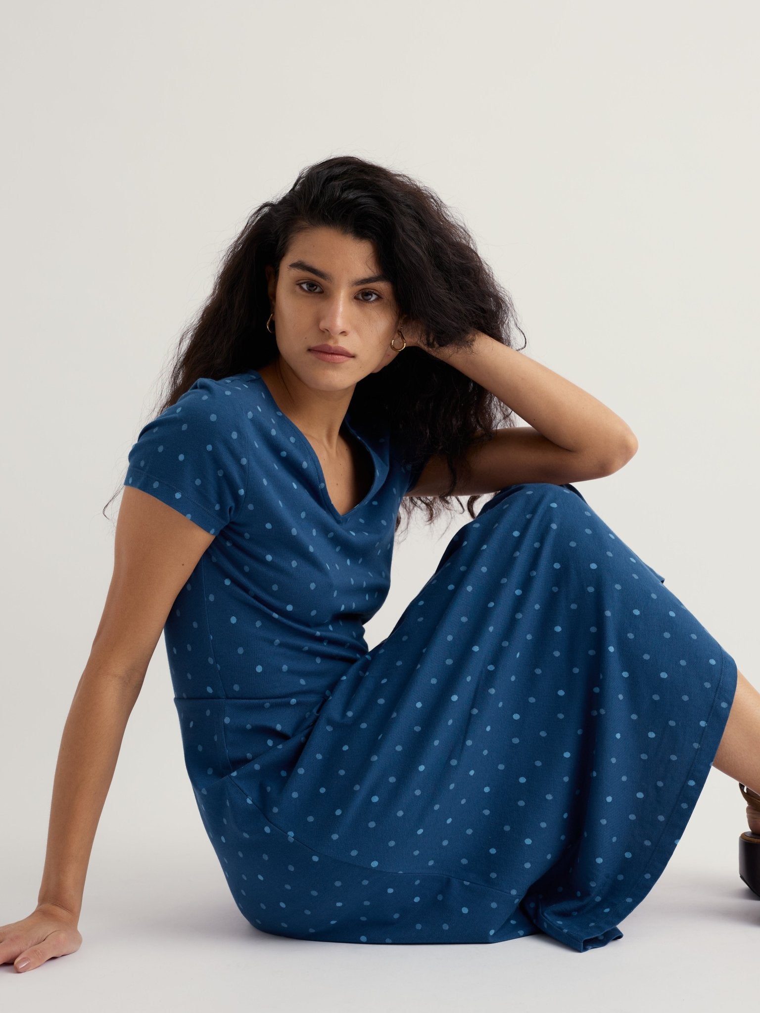 picture of Seasalt Pier View Dress - Little Sponge Spot Dark Voyage - Number Two - womens - fashion - clothing - Seasalt 4