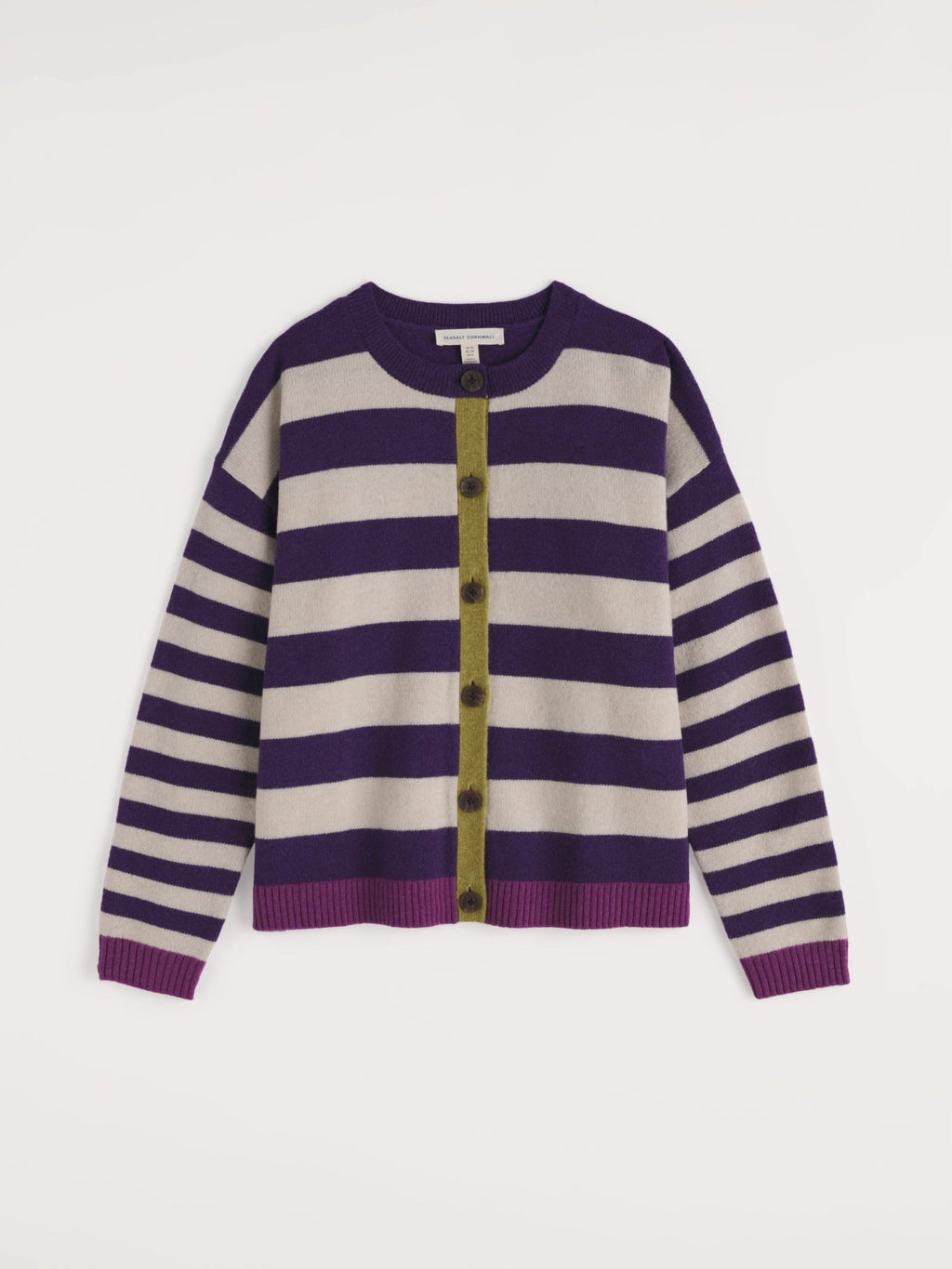 picture of Seasalt Pinwell Striped Cardigan - Bright Shape Dark Violet Mix - Number Two - womens -clothing - Seasalt 6