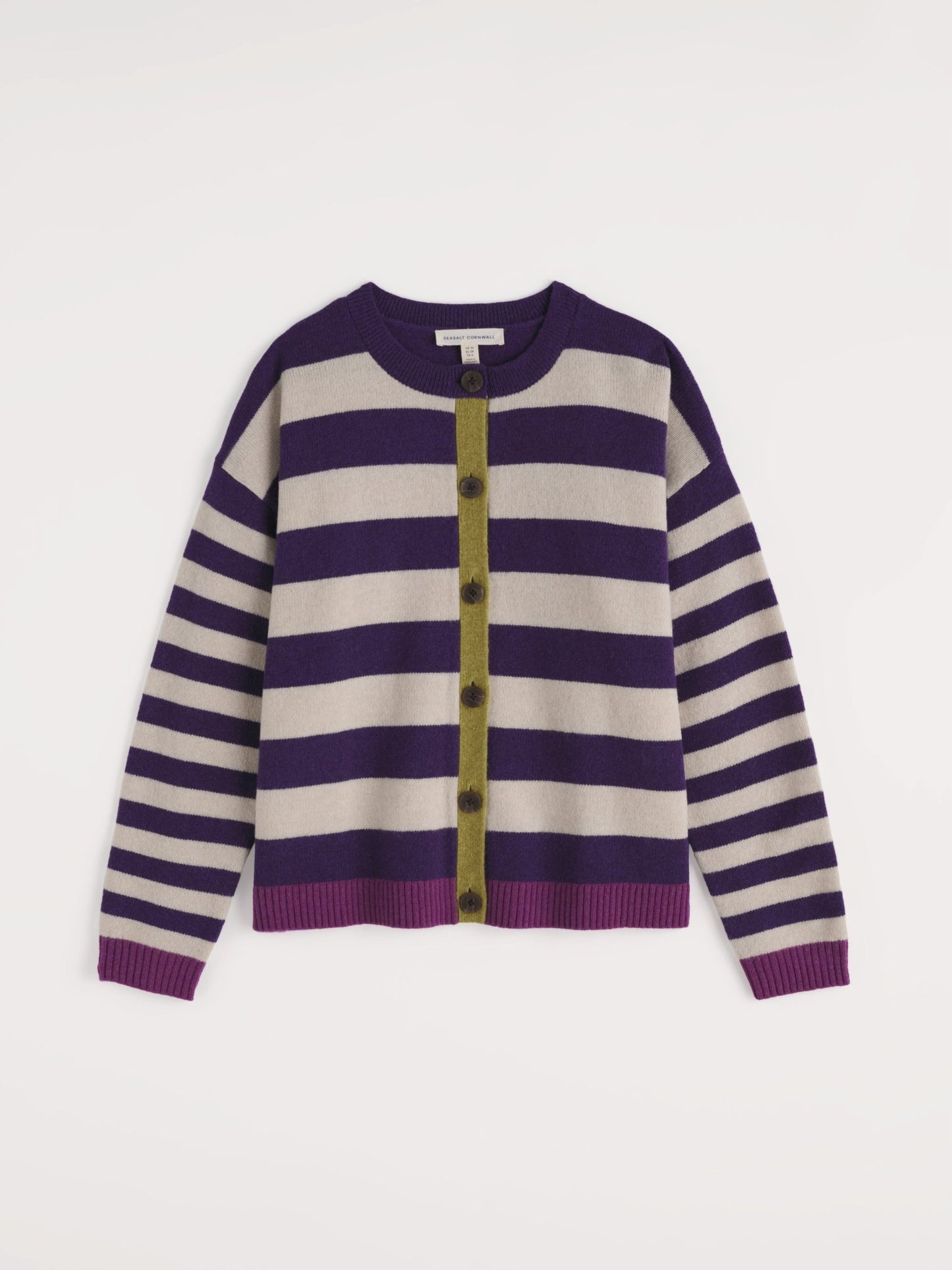picture of Seasalt Pinwell Striped Cardigan - Bright Shape Dark Violet Mix - Number Two - womens -clothing - Seasalt 6