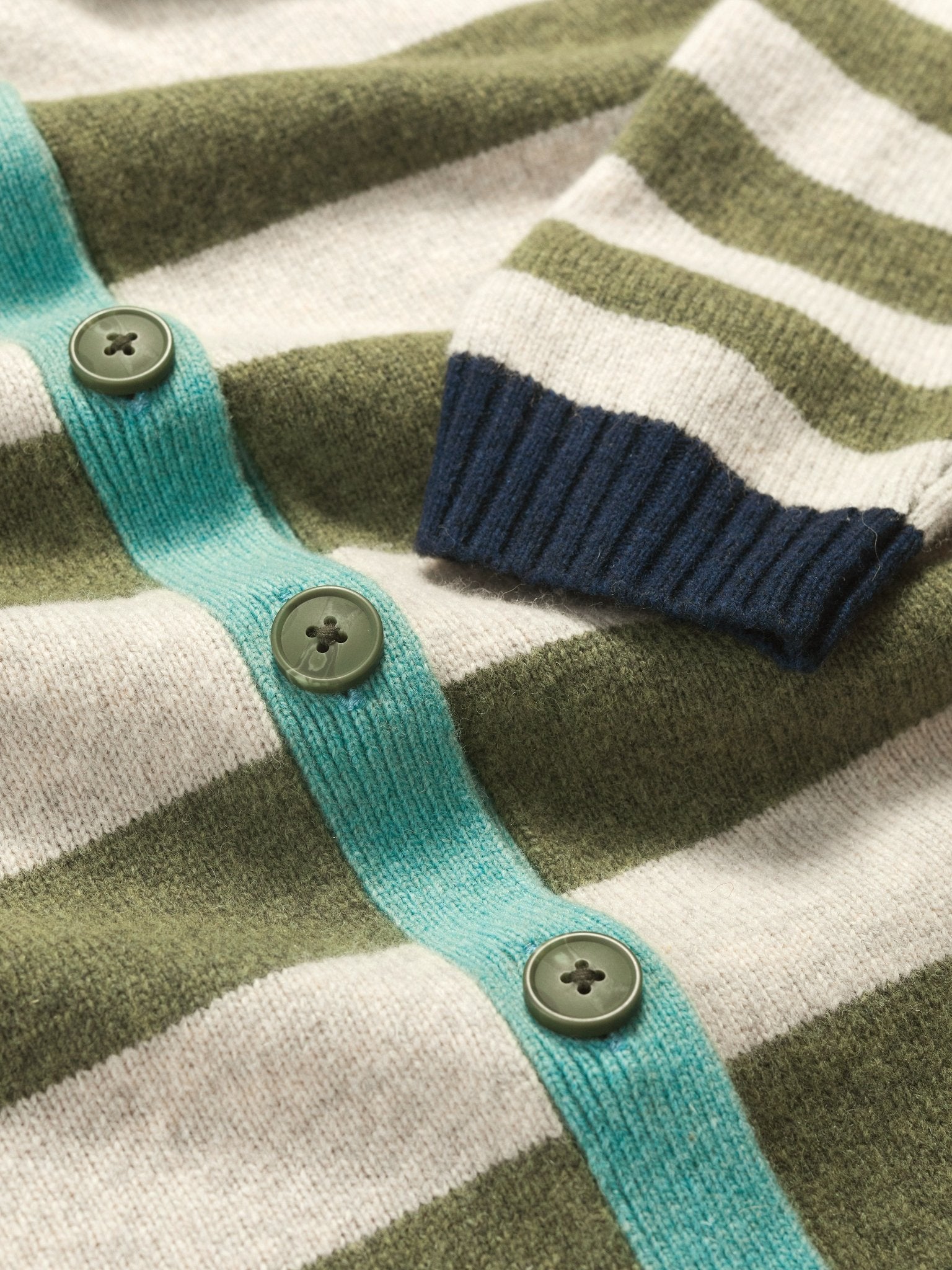 picture of Seasalt Pinwell Striped Cardigan - Bright Shape Light Olive Mix - Number Two - womens - fashion - clothing - Seasalt 6