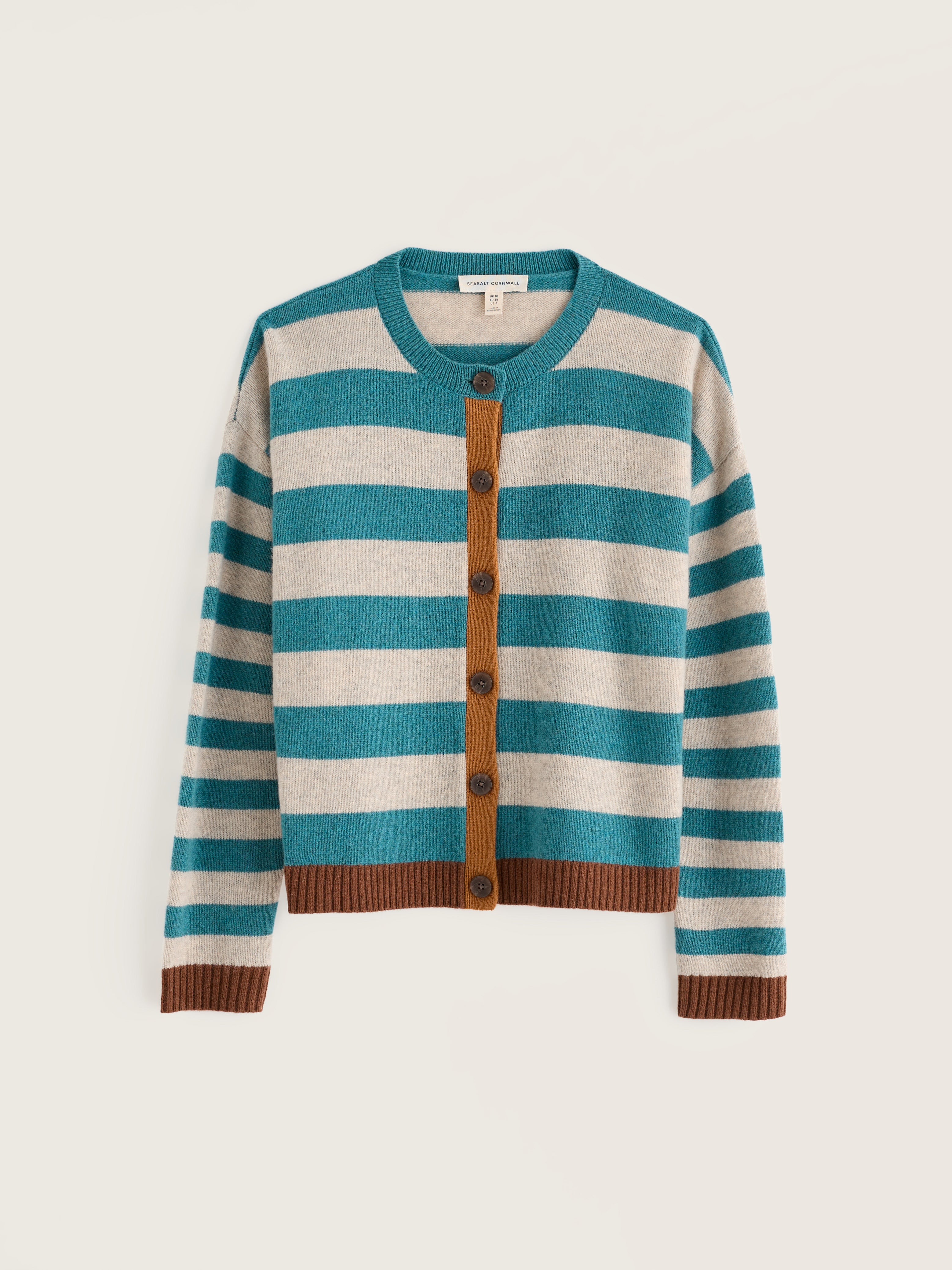 Seasalt Pinwell Striped Cardigan - Bright Shape Estuary Mix