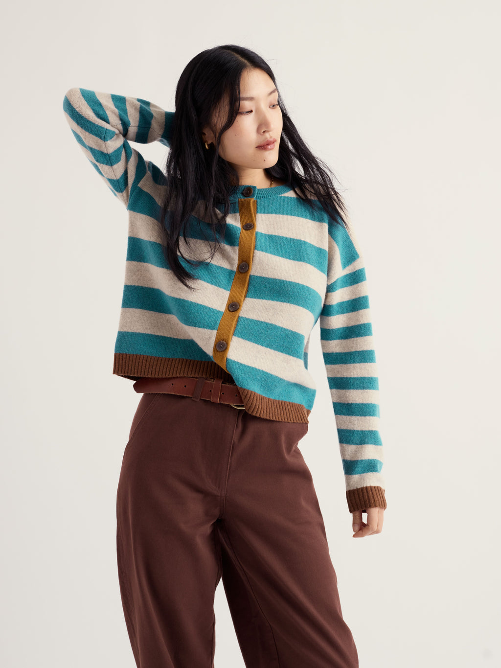 Seasalt Pinwell Striped Cardigan - Bright Shape Estuary Mix