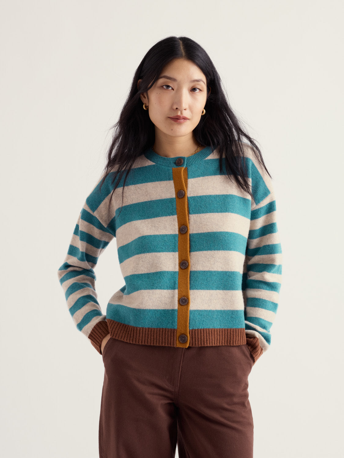 Seasalt Pinwell Striped Cardigan - Bright Shape Estuary Mix