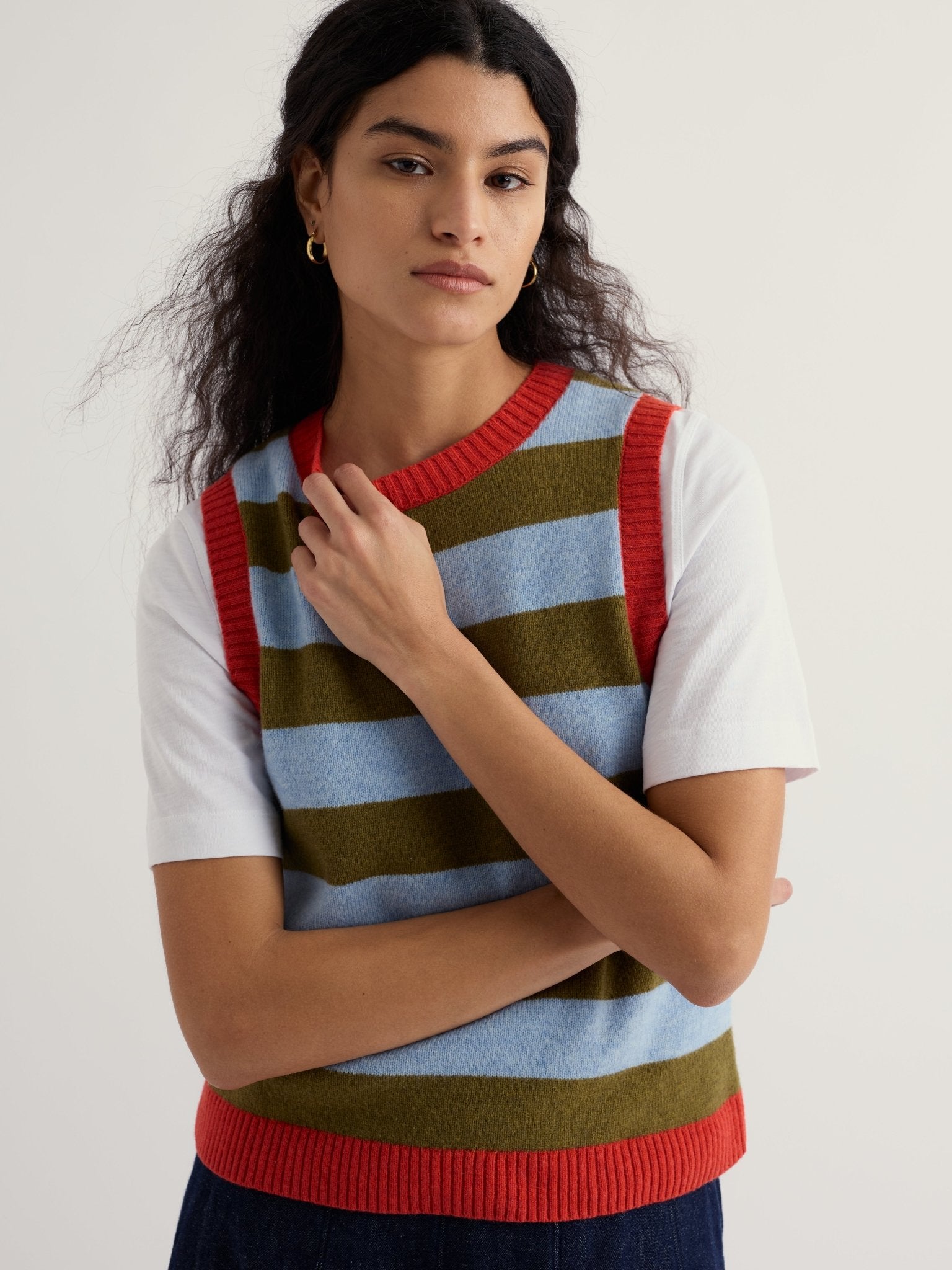 picture of Seasalt Pinwell Striped Vest - Bright Shape Seagrass Mix - Number Two - womens - fashion - clothing - Seasalt 1