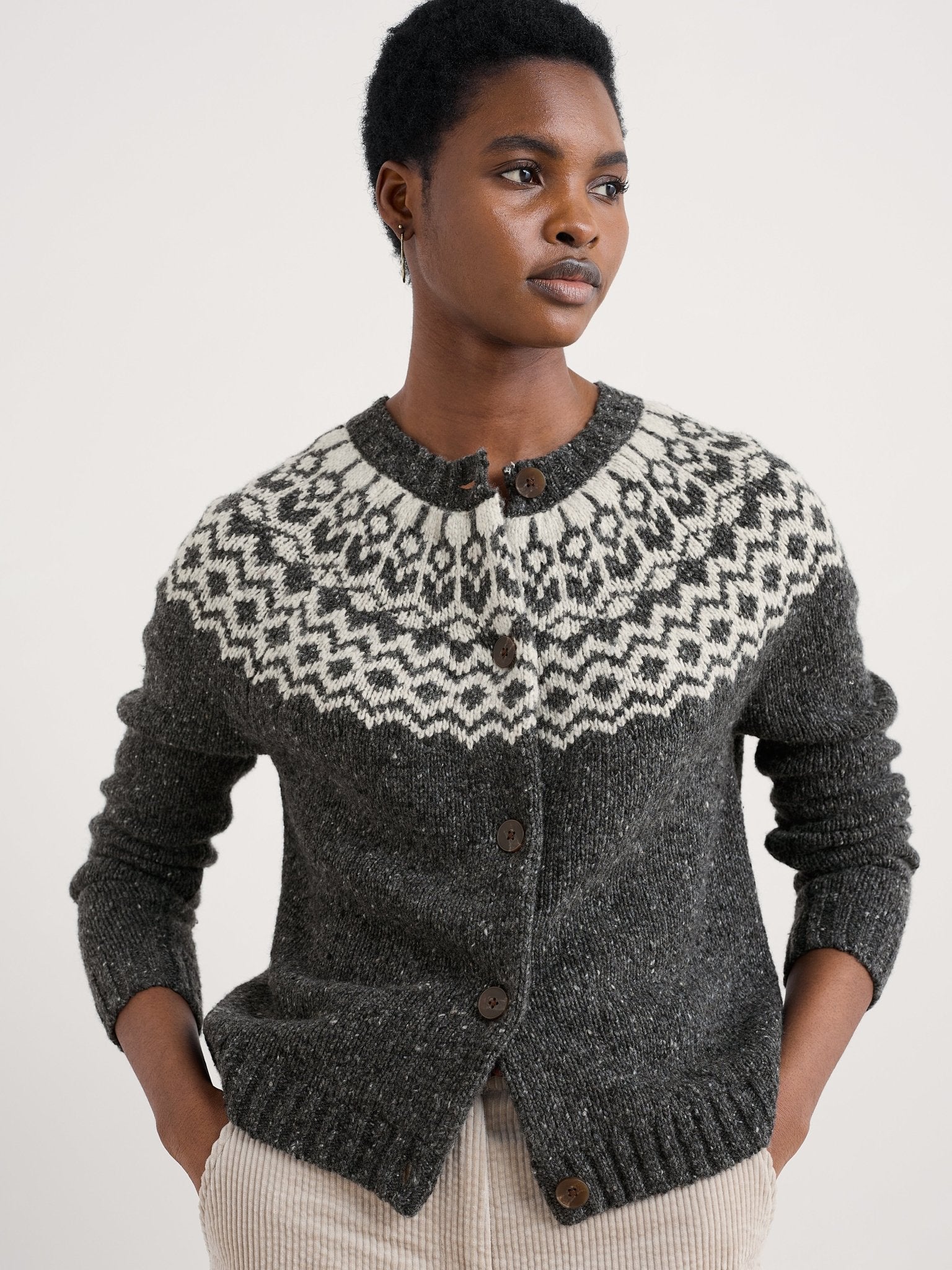 picture of Seasalt Port Kinnis Merino Jumper - Wagtail Coal Aran - Number Two - womens - fashion - clothing - Seasalt 1