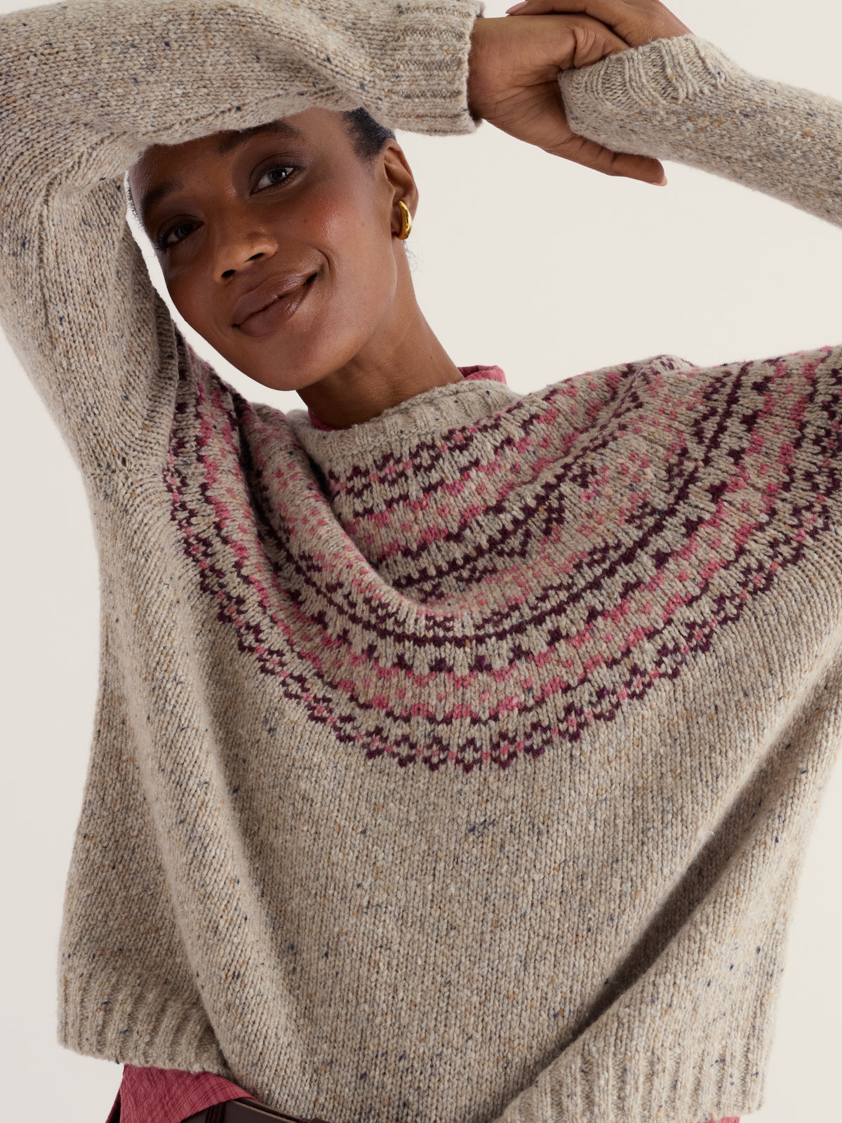 Seasalt Port Kinnis Jumper Merino - Dark Rose Mix