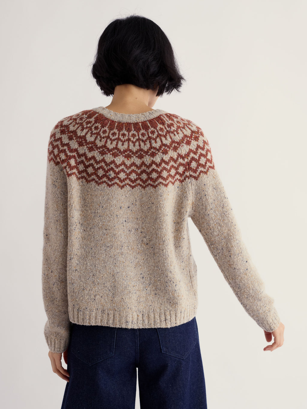 Seasalt Port Kinnis Cardigan Merino - Wag Tail Birch Dark Terracotta