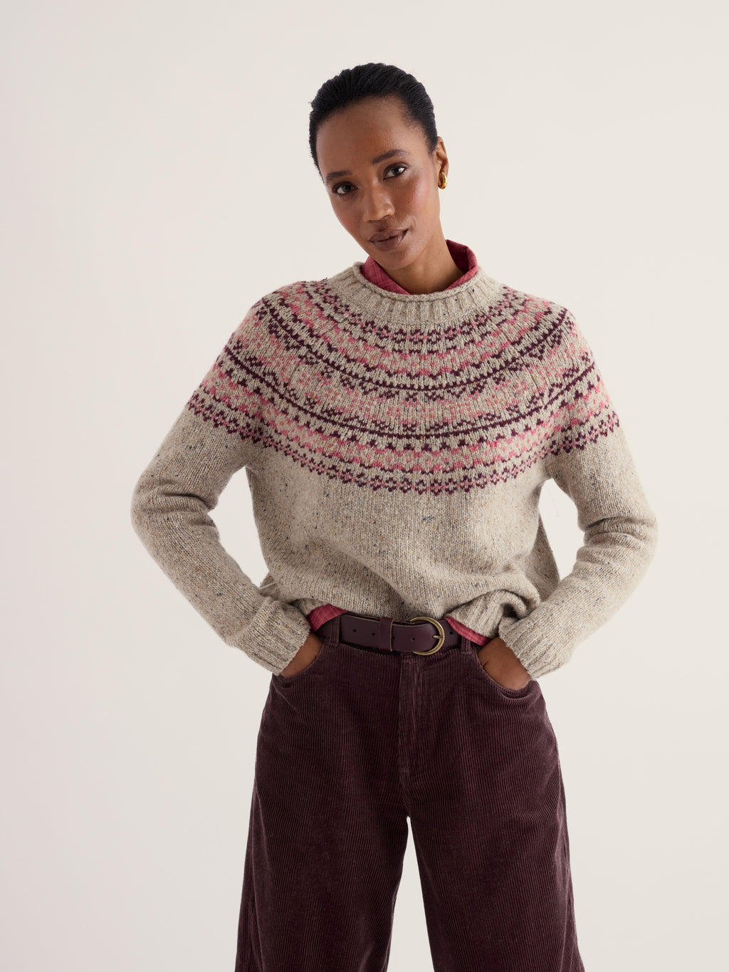 Seasalt Port Kinnis Jumper Merino - Dark Rose Mix