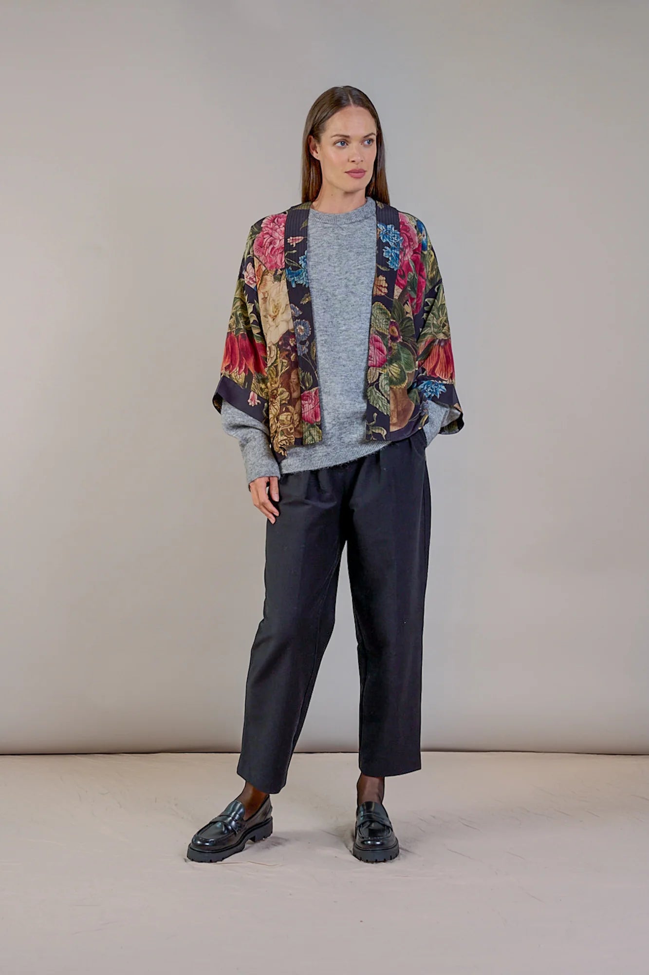 picture of One Hundred Stars Crepe Kimono Primula Black - Number Two - womens - fashion - clothing - One Hundred Stars 3