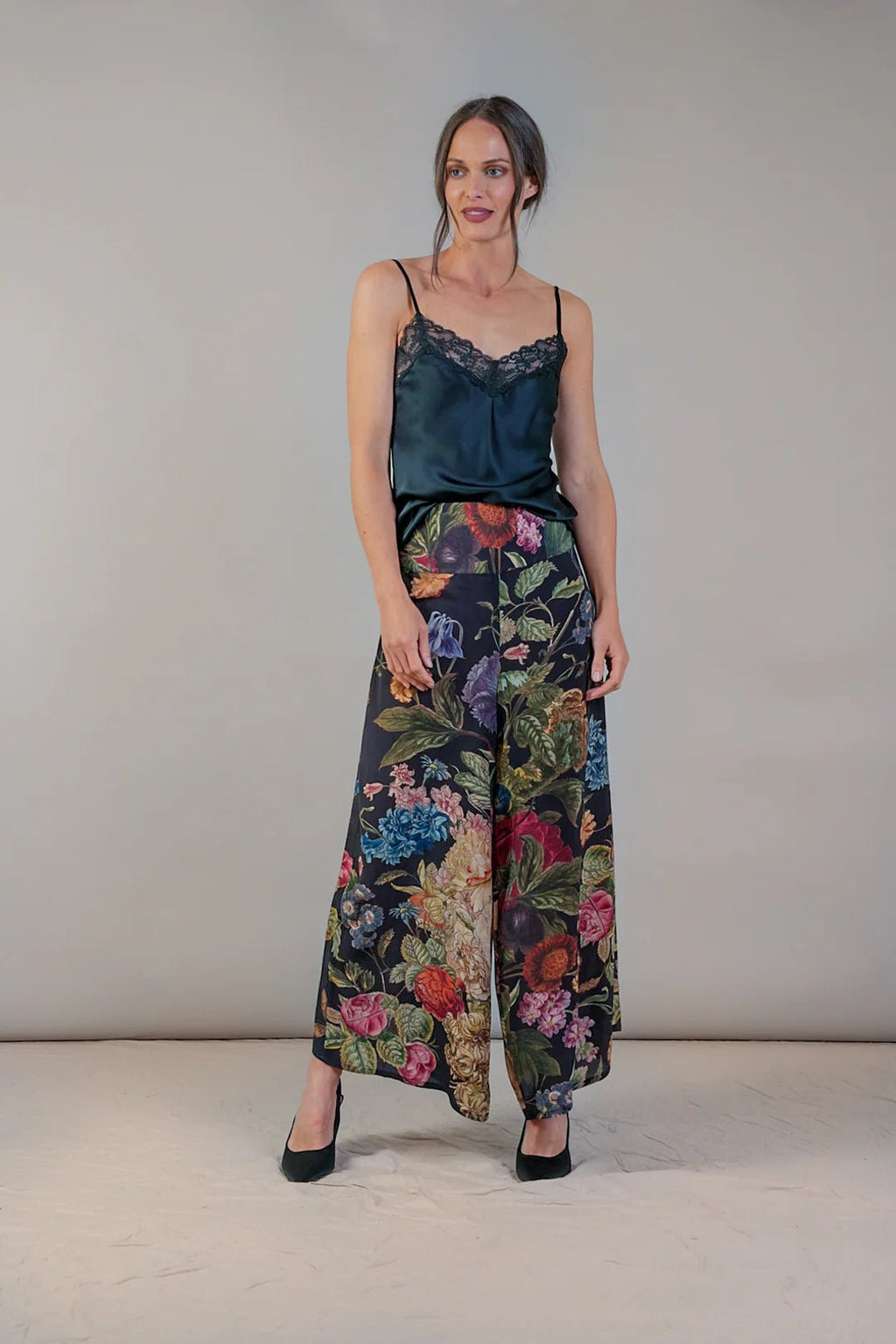 picture of One Hundred Stars Crepe Palazzo Pants Primula Black - Number Two - womens - fashion -clothing -One Hundred Stars 2
