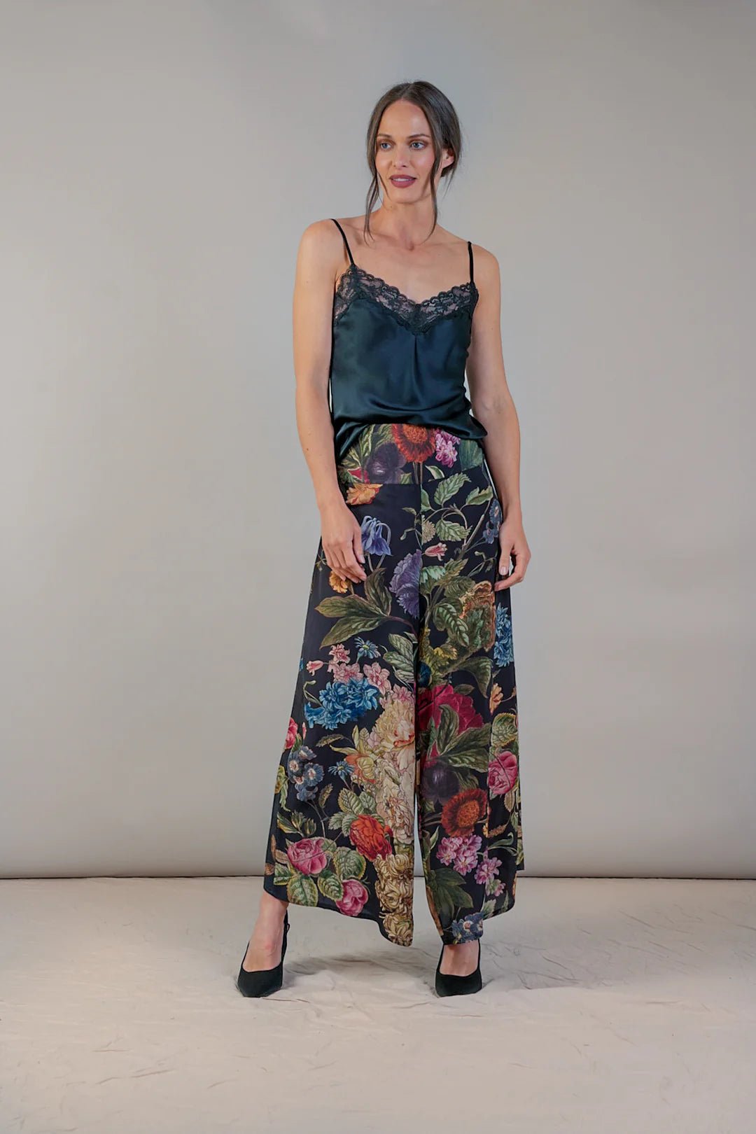picture of One Hundred Stars Crepe Palazzo Pants Primula Black - Number Two - womens - fashion -clothing -One Hundred Stars 2