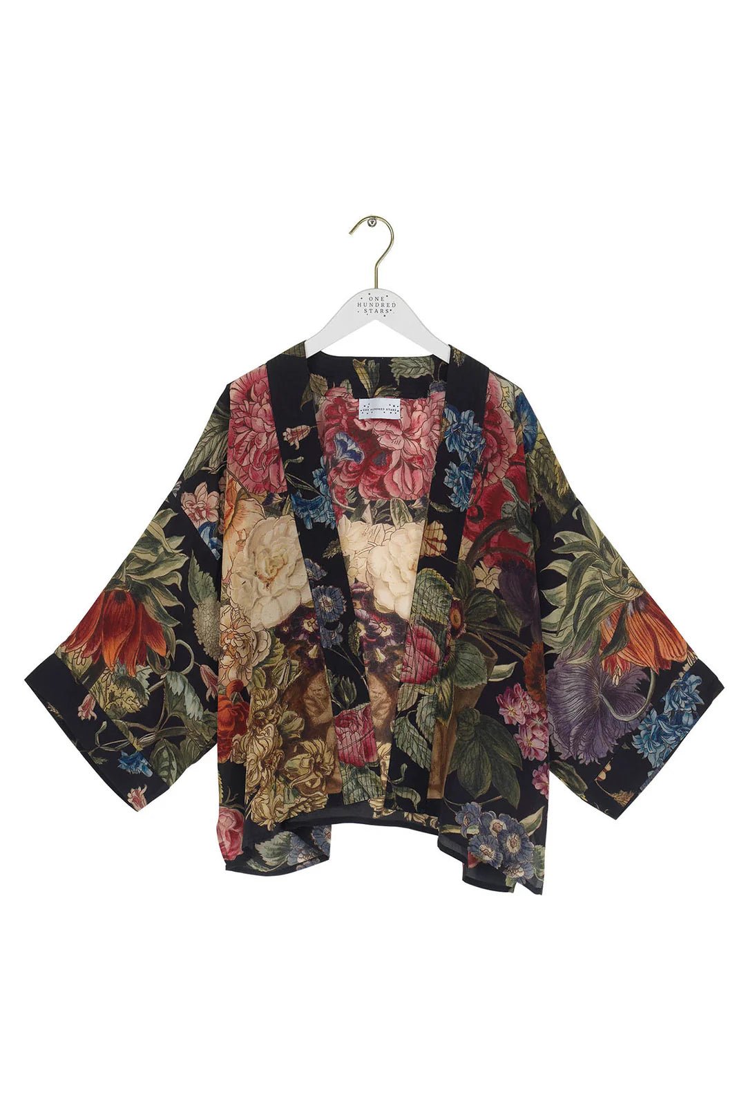picture of One Hundred Stars Crepe Kimono Primula Black - Number Two - womens - fashion - clothing - One Hundred Stars 6