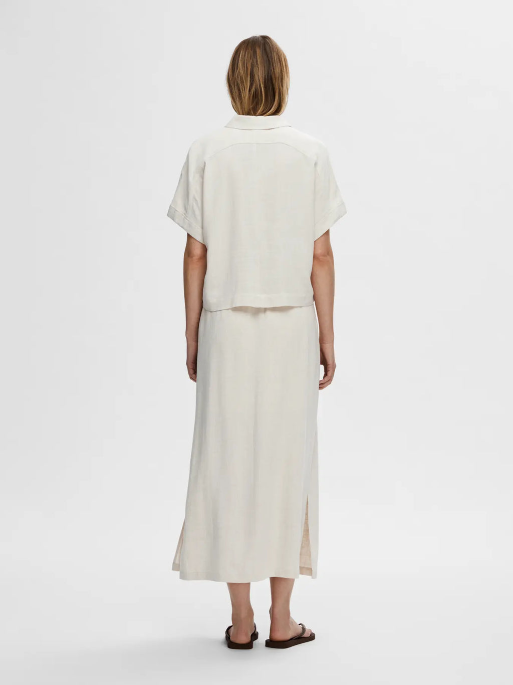 picture of Selected Viva Cropped Sun Shirt - Sandshell - Number Two - womens - fashion - clothing - Selected Femme 5